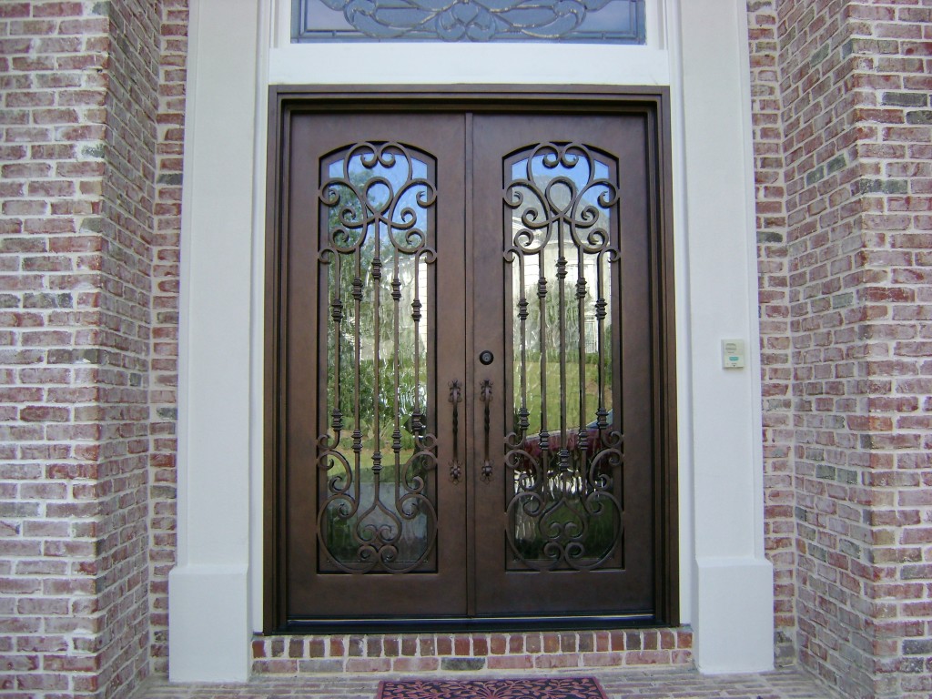 Square custom Atlanta iron doors that replaced outdated glass art style door